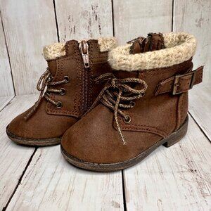 Toddler Boots Girls Boys Size 4 Zip Up Brown Garanimals Winter